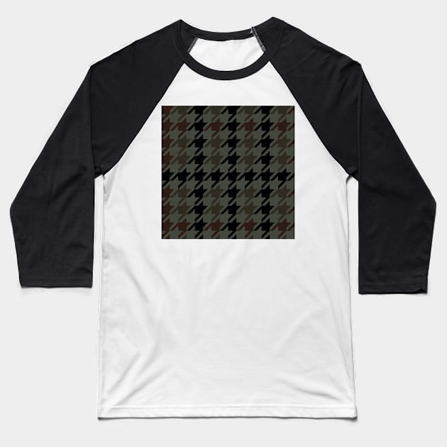 Baskerville Houndstooth Baseball T-Shirt by MSBoydston